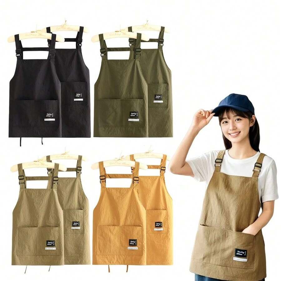 New Professional Barber Apron Breathable Waterproof Cooking Aprons 2 Sizes Large Pocket Working Clothes For Hairdressing