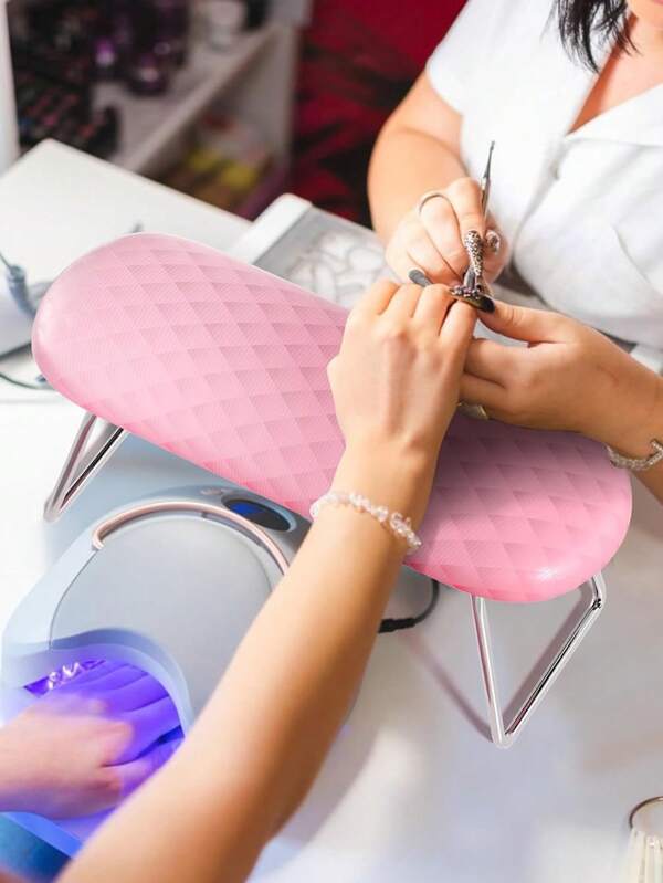 1 pieza Almohada de mano para herramientas de uñas, almohada de mano de material de PU para herramientas de maquillaje de uñas, soporte para aspiradora, almohada de masaje de mano, para salones de uñas, almohadilla de masaje de mano, herramientas auxiliares de arte de uñas, exclusivamente para técnicos de uñas, cojín de mano antideslizante - Imprescindible para el uso de técnicos de uñas