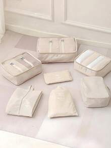 9 Peças Conjunto de Organizadores de Viagem, Bolsas de Armazenamento com Zíper de Grande Capacidade para Roupas, Sapatos, Cosméticos, Cubos de Embalagem de Bagagem Portáteis, Bolsa de Viagem Dobrável, Bolsa de Academia, Bolsa de Roupas Sujas