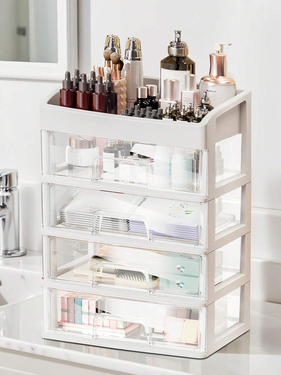 Bathroom Makeup Organizer, Easy Storage Box For Lipstick, Large Capacity Vanity Organizer, Cosmetic Storage Organizer & Makeup Drawer Organizer, Bathroom Counter Organizer, Makeup Organizer Countertop For Bedroom, Living Room, Bathroom, Dorm Room, White Makeup Organizer Storage Organizer Vanity Organiser Bathroom Organizer Perfume Organizer Jewelry Organiser Hair Accessories Organizer Jewelry Box Organization And Storage For Dorm Room Essentials College Makeup Brush Holder Desk Accessories Nail Supplies Vanity Accessories Travel Essentials Bathroom Accessories Bathroom Decor Room Decor, Valentines Gift - trắng - Xem 1