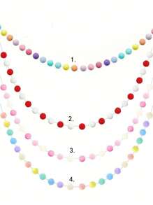 24 个球/1 套 Pom Pom 花环 DIY，彩色蓬松球花环 7.5 英尺长，适合节日生日派对横幅、情人节、复活节、万圣节、感恩节、圣诞节墙壁装饰 - 彩色 - 查看 3