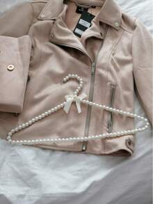 1 件仿珍珠衣架蝴蝶结衣架优雅收纳衣夹新娘婚纱衣架塑料衣架公主家居装饰 - 白色 - 查看 11