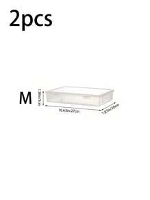 1/2/3pcs Transparent Plastic File Storage Boxes With Lids, A4 Size, Multi-Purpose Desk Organizer For Documents And Magazines, Rectangular Office Supplies Holder, Document Storage Box, Storage File Boxes,For School Supplies,Back To School