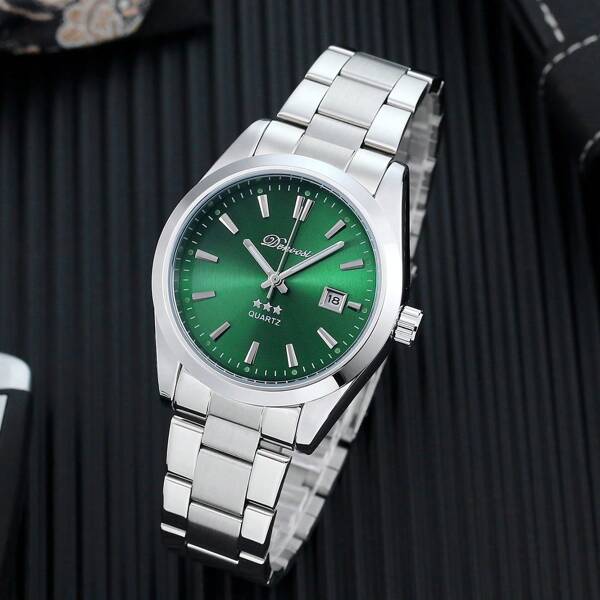 DENVOSI Luxury Business Quartz Wristwatch With Stainless Steel Strap And Calendar For Men