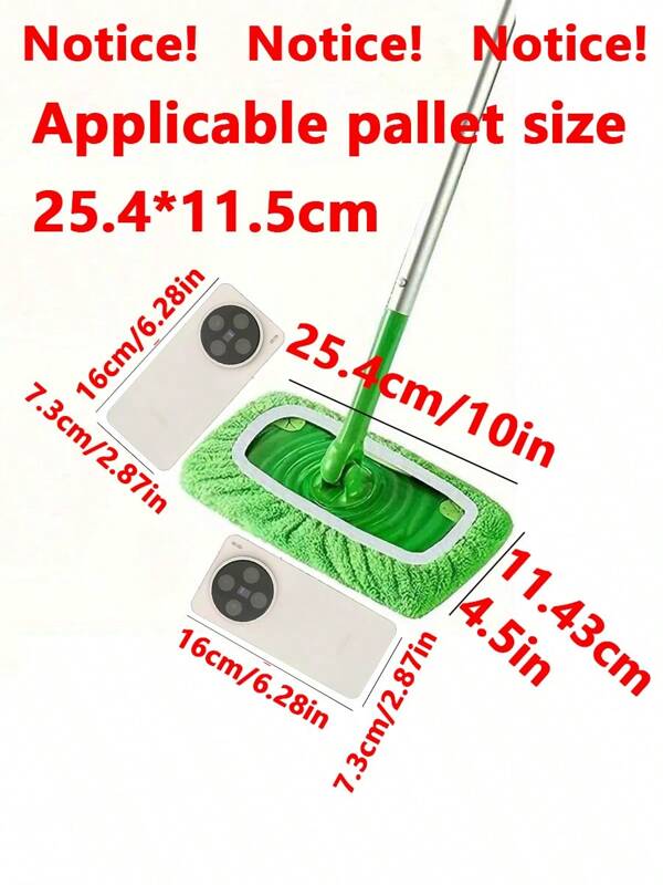 10pcs/6pcs/1pc Reusable Flat Floor Mop Pads - Super Absorbent, Washable, Durable, Easy To Clean - Suitable For Wet Or Dry Use, Highly Absorbent, Long-Lasting Cleaning Supplies (Mop Not Included) Applicable Pallet Size 25.4*11.5cm