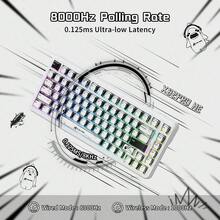 ATTACK SHARK X82PRO HE Wireless RGB Mechanical Gaming Keyboard With Rapid Trigger, Actuation Adjustment, Hall Effect Magnetic Switch, 8K Polling Rate, 2.4G/Bluetooth/USB-C, 5000mAh Battery For PC/Win (Anime White) - phiên bản truyện tranh - Xem 2