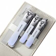 3 Pieces Set Nail Clipper Set, Sharp Fingernail And Toenail Clippers Clippers, Nail File, Thick Nail Trimmer, Stainless Steel Toenail Clippers For Manicure And Pedicure