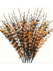 Set de 5 ramos de flores artificiales de bayas de otoño y acción de gracias, flores de jazmín para fiestas de Halloween y decoración del hogar, centro de mesa, relleno de jarrones, decoración interior, corona de Halloween DIY