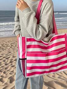 1个沙滩包，可兼作泳池包。配有密封袋和多个口袋。这款沙滩包采用拉链设计，防水防潮。三层防水家庭沙滩包，带湿物袋——是泳池、健身房、购物和旅行的理想之选。 - 彩色 - 查看 8