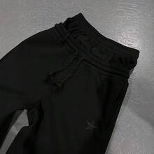 2025 New Popular Five-Pointed Star Print Series Teenagers Couple Casual Fake Two-Piece Wide-Leg Pants - 黑色假兩件褲子(2261#) - 查看 4