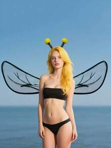 9/4/2 Stücke Halloween Karneval Bienen Party Kostüm Bühnenauftritt Requisite Bienen Socken Ärmel Rock Bienen Haarband Brille Set