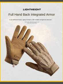 1 Pair Outdoor Sports Full Finger Gloves, Suitable For All Seasons, Hiking, Climbing, Motorcycle Riding, Anti-Slip & Durable, Touchscreen Compatible Men's Gloves