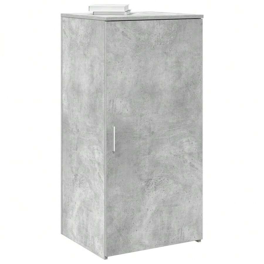 Larryhot Mobiletto portaoggetti grigio cemento 50x45x103,5 cm in legno ingegnerizzato, bello e pratico, ideale per riporre oggetti e decorazioni domestiche - Grigio - Visualizzare 1
