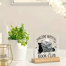 1 bucată, decorațiune vrăjitoare de Halloween WATCH BOOK CLUB Salem ornament magic misterios, ornament de birou în stil întunecat, element craniu cu poțiune de carte magică, ornament de colecție cu tematică vrăjitoare pentru prieteni, potrivit pentru R