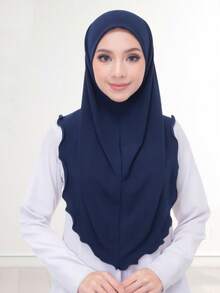 قطعة واحدة وشاح إسلامي محجبة لون سادة للنساء ، أوشحة طويلة لفة الرأس حجاب - متعدد الألوان - مشاهدة 25