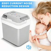 Advwin Mini Fridge Electric Cooler And Warmer For Car- 12V DC 24L Car Refrigerator With Automatic Locking Handle, Portable Car Fridge For Travel And Camping