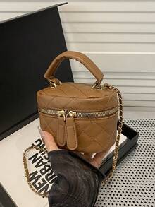 轻便迷你包、链条包、绗缝包、手提包、水桶包，适合女孩、大学生和上班族女性，非常适合办公室、大学、工作、通勤、户外活动、旅行和野餐。 - 咖啡 - 查看 3