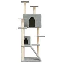 Tiragraffi per gatti Larryhot con tiragraffi in sisal grigio chiaro 153 cm, un regalo ideale per gli animali domestici - Grigio - Visualizzare 3