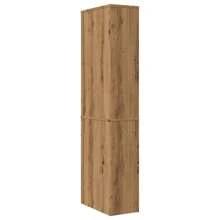 Mobiletto da bagno stretto Larryhot con ruote in rovere lavorato a mano, bello e pratico, ideale per riporre oggetti e decorare la casa - Castano - Visualizzare 6