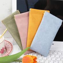 4-Pack Soft Fashion Glasses Storage Bags, Daily Portable Squeeze Top Glasses Case, Simple Solid Color Glasses Storage Bag, Suitable For Fashion Glasses, Sunglasses, Reading Glasses, And Prescription Glasses Accessories