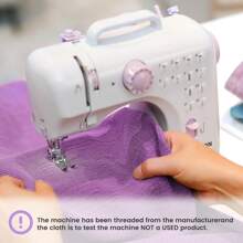 IAGREEA 多功能便携式电动缝纫机：12 针，2 速，直流电源，内置夜灯，包缝和绕线，带梭芯套件和脚踏板 | 适合初学者/青少年/业余爱好者 - 适合家庭 DIY、修补和工艺品制作 | 生日、母亲节和节假日的理想礼物（优雅紫色） - 白色 - 查看 6