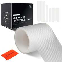 Adhesivo protector de cuadro de bicicleta de fibra de carbono Chooee, resistente a los arañazos y al envejecimiento, transparente/3K/5K para bicicleta de montaña/carretera, ajuste universal - Negro - Ver 7