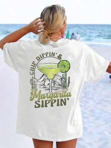 Camiseta Retro de Margarita de  para el 5 de Mayo, Divertida Camiseta de Fiesta Mexicana, Camiseta de Verano para Mujer con Estampado de Margarita para las Vacaciones de Primavera - Blanco - Ver 4