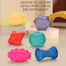Conjunto de 6 bolas sensoriais para bebês, bolas de textura macia, brinquedos de estimulação tátil para bebês, material de PVC, presente de aniversário e feriado