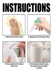 50g Multi-Purpose Waterproof Transparent Ceramic Glue, Glass & Wood Specific Fast-Drying Adhesive, Suitable For Ceramic & Porcelain Repair, Waterproof, Heat-Resistant