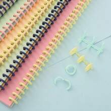 5/10/12pcs A4 Loose-Leaf Document Binding Ring 30-Hole Loose-Leaf Binder Plastic Apron B5 Handbook Loose-Leaf Book Coil Ring Is Detachable, 10/12Color-Mixed Random