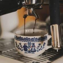 Vintage Ceramic Mug, French Afternoon Tea Cup, Latte Art Cup, Underglaze Painting Ceramic, New Summer Design