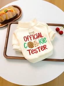 1 件宠物服装，适合小型犬幼犬的狗猫服装，可爱快乐小狗小猫服装，适合小型犬的温暖舒适宠物服装，圣诞节运动衫 - 白色 - 查看 2