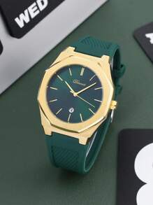 DENVOSI 男士商务休闲运动手表，硅胶表带带日期显示，防水石英表 - 彩色 - 查看 7