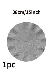1/4/6/12pcs Bohemian Style Woven Round Placemats, 15 Inch, Solid Color, Kitchen Dining Table Decor Coasters, Non-Slip Pads For Holiday Party, Birthday, Wedding, Dinner, Home Decor, Dorm (Multiple Color Options)