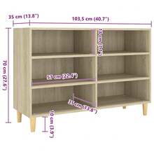 Larryhot Aparador Roble Sonoma 103,5x35x70 cm Madera de Ingeniería, Hermoso y Práctico, Ideal para Almacenaje y Decoración del Hogar - Marrón - Ver 6