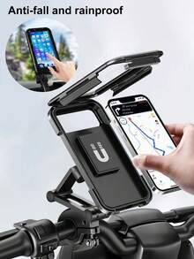 Waterproof Motorcycle Bike Mobile Phone Holder Universal Bicycle GPS 360° Swivel Adjustable Motorcycle Cellphone Holder Compatible With IPhone, Android Phone, Gift For Birthday, Family, Friends For Bicycle And Electric Bicycle Outdoor Motorcycle Accessories, Bike Phone Holder