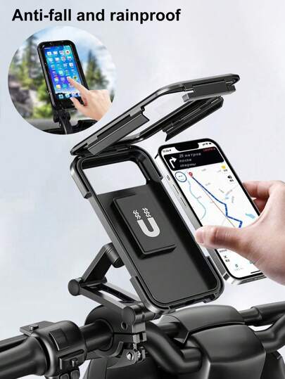 Waterproof Motorcycle Bike Mobile Phone Holder Universal Bicycle GPS 360° Swivel Adjustable Motorcycle Cellphone Holder Compatible With IPhone, Android Phone, Gift For Birthday, Family, Friends For Bicycle And Electric Bicycle Outdoor Motorcycle Accessories, Bike Phone Holder