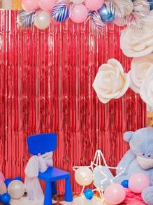 1/2 Piece Shiny Red Foil Curtain Backdrop, Merry Christmas Home Decor, Room Decor, Wall Background Decor, Party Gift, Baby Shower, Birthday Party Decor, 2026 Graduation Decor, Birthday Decor, Wedding Decor, Valentine's Day Decor, Birthday Party Photography Props, Valentine's Day Party Supplies, Mother's Day Party Decor - Bright Red - View 11