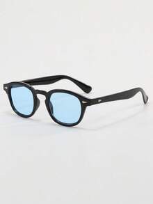 1pc Men's Round 3D Lens Fashion Glasses, Outdoor Casual Stylish Glasses, Beach Accessory, Fashion Eyewear, Y2K Festival, Summer Holiday, Outdoor, Travel - Multicolor - View 5