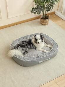 1pc Orthopedic Large Dog Bed, Washable Dog House, Suitable For Large, Medium And Small Pets, All Season Use - Grey - View 4