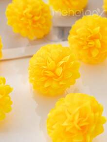 MEHELANY 25/12/6 Stücke Ringelblumen Blütenköpfe im Großeinkauf, künstliche Blütenköpfe aus Seide, kugelförmige Chrysanthemen Blütenköpfe im Großeinkauf für Totensonntag Dekorationen, Feste, DIY Ringelblumen Kranz für Totensonntag Dekorationen, Halloween, mexikanische Hochzeitsdekoration, Weihnachten, Herbstparty Dekorationen, Erntedankdekorationen