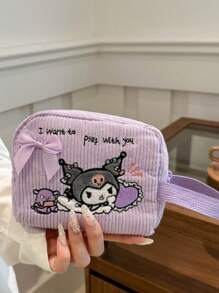 1pc Cartoon Back To School Girl Cute Large Capacity Keychain Pouch Coin Purse Daily Essentials - Multicolor - View 11