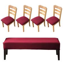 1 Vỏ bọc ghế dài/ghế sofa bằng nhung ngô mềm mại, Vỏ bảo vệ ghế có thể tháo rời và giặt được, Thích hợp cho phòng khách, phòng ngủ, nhà bếp, Bộ 5 món, Vỏ bọc ghế ăn, Vỏ bọc ghế sofa cho nhà bếp, khách sạn - Nhiều màu - Xem 2