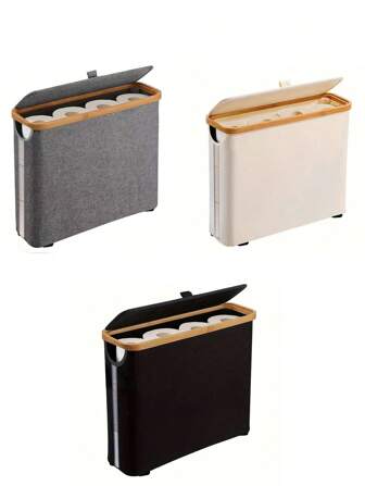 Cesta de almacenamiento de papel higiénico plegable y multifuncional - Cesta de almacenamiento rectangular de estilo bohemio para artículos de baño, adecuada para diversos tipos de habitaciones, cesta de almacenamiento multifuncional, organización y almacenamiento de baño, cesta de ropa
