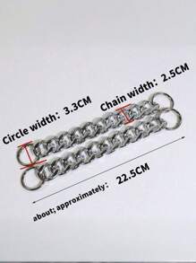 2 件适用于 DIY 凉鞋的亚克力粗链、手工包配件、银色亚克力鱼骨链，用于编织手提包带、手提包手柄、凉鞋 DIY 装饰 - 銀色 - 查看 4