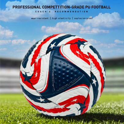 高品质 5 号无缝粘合足球，耐磨软 PU 材料热熔足球，适合青少年和成人训练、比赛和娱乐，防水且有弹性，适合室内和室外使用