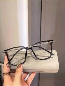 New Large Frame Minimalist Fashion Versatile Metal Square Women Glasses, Personalized Casual Party Holiday High-End Decorative Glasses For Daily, Workplace, Business, Artistic, Stylish Street Photography