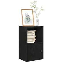 vidaXL Bücherregal Schwarz Eichen-Optik 31x24x52 cm Holzwerkstoff - Schwarz - Übersicht 1