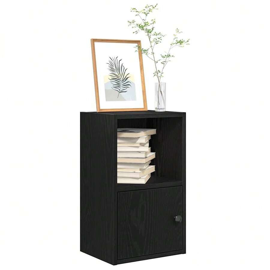 vidaXL Bücherregal Schwarz Eichen-Optik 31x24x52 cm Holzwerkstoff - Schwarz - Übersicht 1