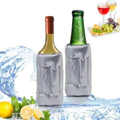 HI FINE CARE Active Wine Cooler, Freezer Sleeve, Quick Cooling, Keeps Drink Cold, 2 Packs